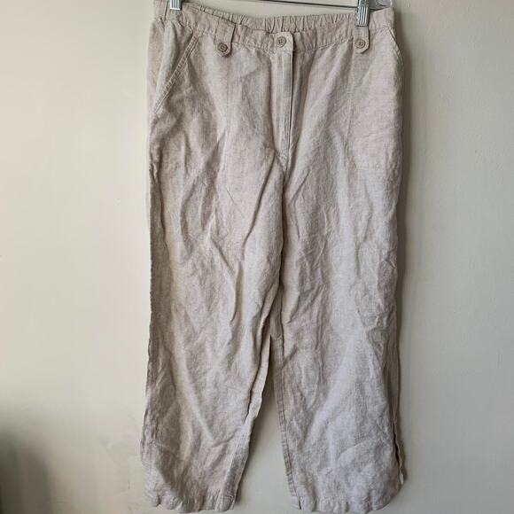 Liz claiborne off white cream loose fitting lightweight pants - Picture 1 of 7